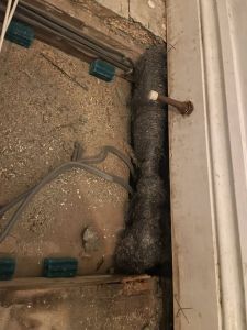 Water pipe chewed by Mice