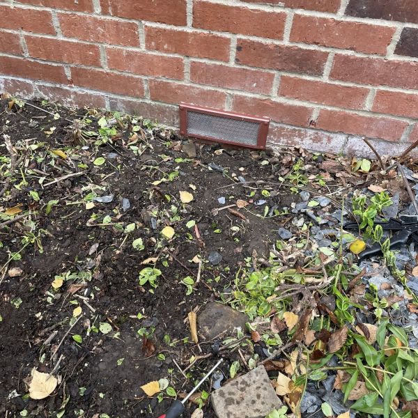 Vent guard fitted to prevent rat entry