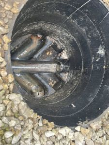 Sewer fitted with a rat stop flap